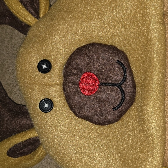 Reindeer Toddler Hat with Bells on Antlers - Picture 5 of 8